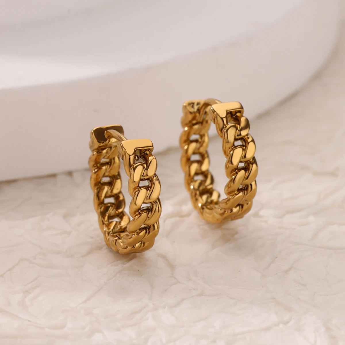 Creolen aus Zirkonia für Damen, Luxuriöse Kristall-Zirkon-Ohrringe in Goldfarben, aus Edelstahl, Schmuck, Hochzeitsfeier-Geschenk