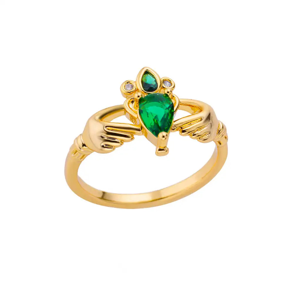 Luxus Zirkon Herzringe für Damen Goldfarbe Offen Edelstahl Kristall Geometrie Fingerring Schmuck Hochzeitsgeschenk anillos