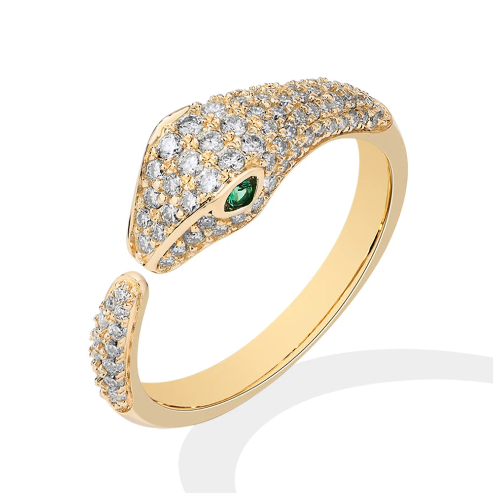 Anillos de moissanita de plata 925 con diseño de serpiente MINTYBOX para mujer, anillo ajustable de diamante de laboratorio D/VVS1 chapado en oro de 18 quilates, joyería fina de lujo
