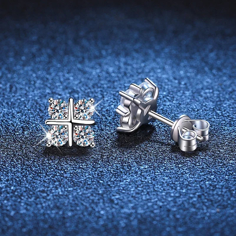 NeeTim D-Farbe Moissanit Ohrstecker für Frauen, hochwertige 925 Sterling Silber funkelnde Diamant Verlobungs-Hochzeitsschmuck