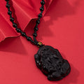 1Pcs Chinese Style Necklace Pendant Amulet Prayer Fortune Necklace Dragon Pixiu Happy Buddha Necklace Daily Jewelry