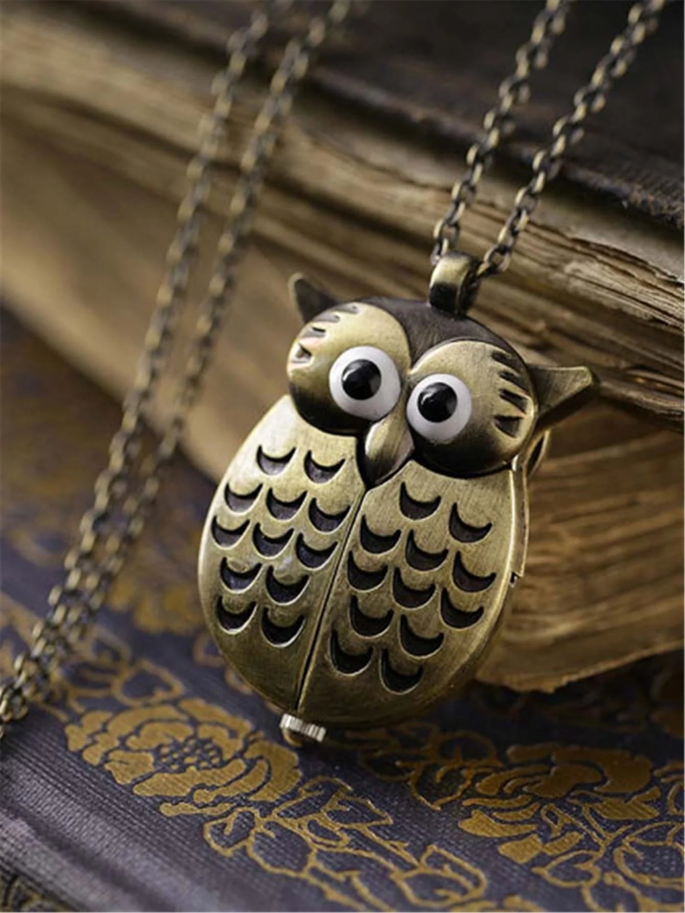 Fashion Vintage Men Women Alloy Retro Owl Shape Clock Pendant Long Necklace Chain Watches Birthday Gifts