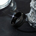 1 Stück Herren-Ring, galvanisiert, schwarz, trendig, minimalistisch, West Coast Hip-Hop-Punk-Stil, schwarzer Ritterring, drehbares Design