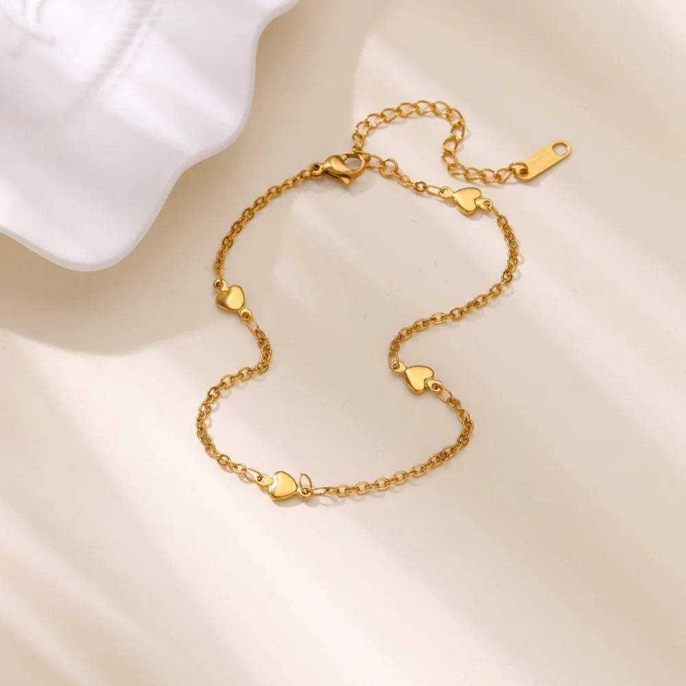 Edelstahl-Imitationsperlen-Fußkettchen für Damen, goldfarbene Kette, Knöchel-Armband, Fußkettchen, Sommer-Strandschmuck-Accessoires, Geschenk