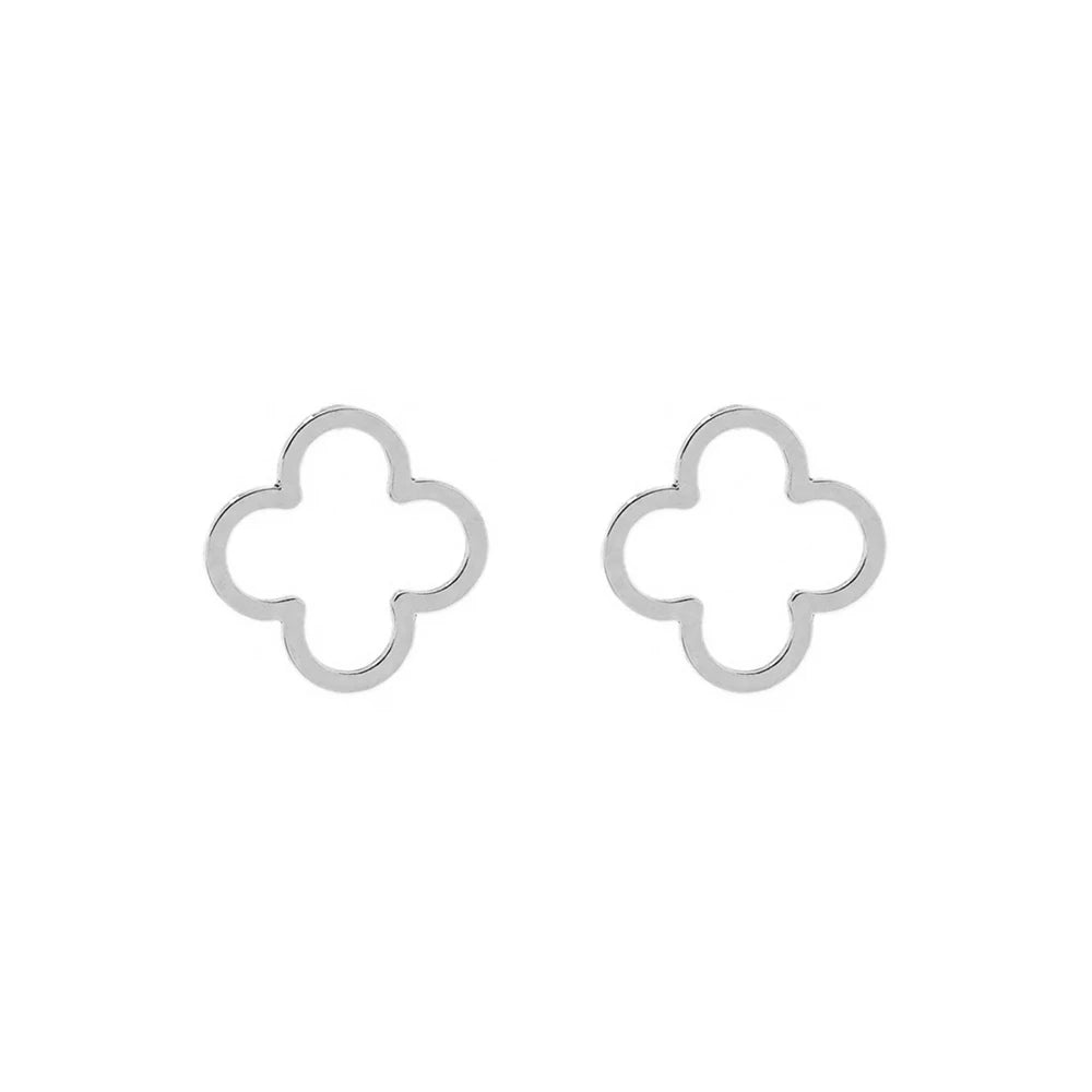 DOTIFI Edelstahl Kreativ Hohle Vierblättrige Kleeblatt Ohrringe DIY Schmuck Accessoires im schlichten Stil