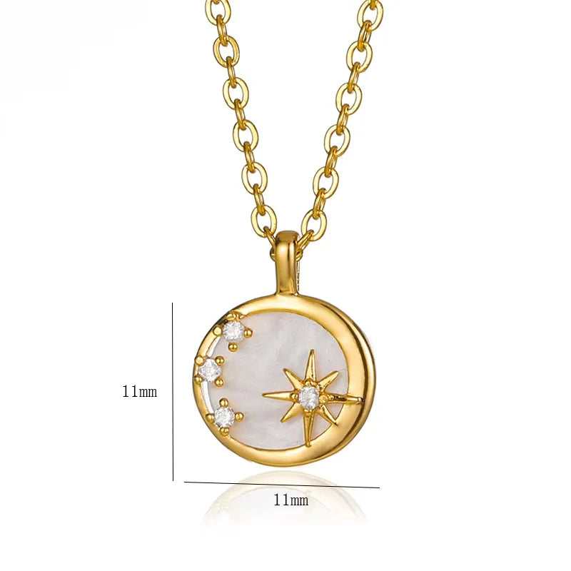 Romantic Wedding Heart Cubic Zirconia Necklace For Women Elegant Cute Gold Color Stainless Steel Necklaces Jewelry Birthday Gift