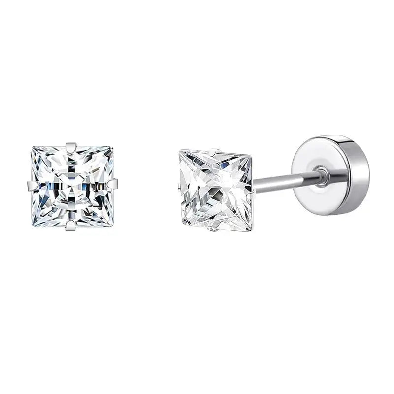 2er-Set Edelstahl Herz-Mond-Ohrstecker Schraubkugel-Ohrstecker für Frauen Mode Ohr Tragus Knorpel Piercing