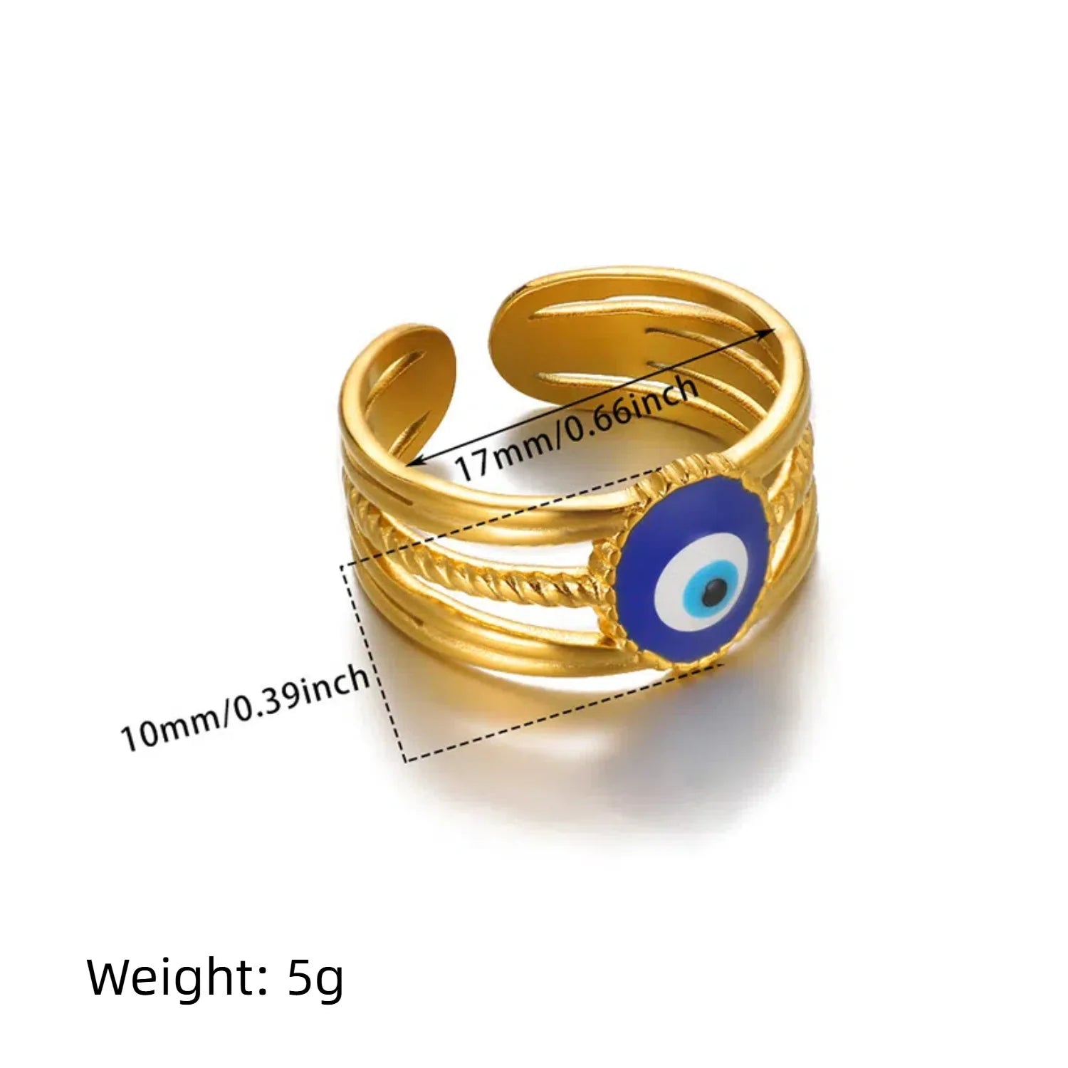 Vintage Böser Blick Ringe Für Frauen Gold Farbe Öffnung Edelstahl Öl-Tropf Böser Blick Ring Glückliche Ästhetik Türkischer Schmuck