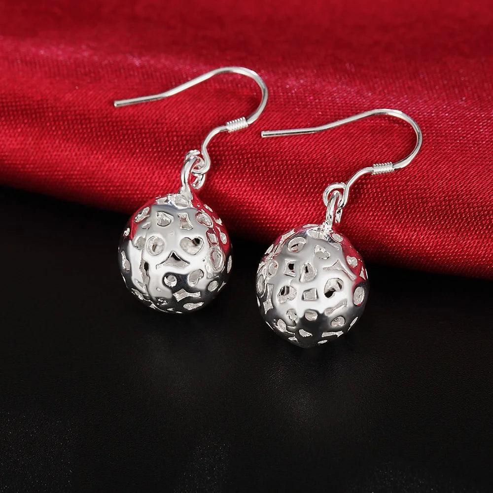 Pendientes de aro redondos simples de plata de ley 925 de alta calidad para mujer, joyería de moda para boda y compromiso