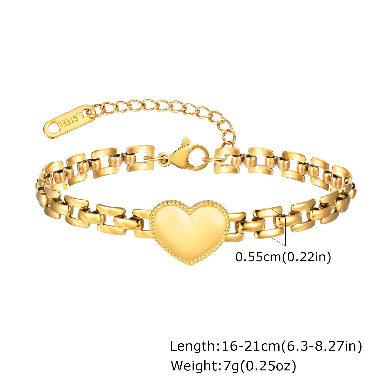 Klobiges Edelstahl-Gliederarmband für Damen, vergoldete Layering-Armbänder Armband Wasserdichter Schmuck