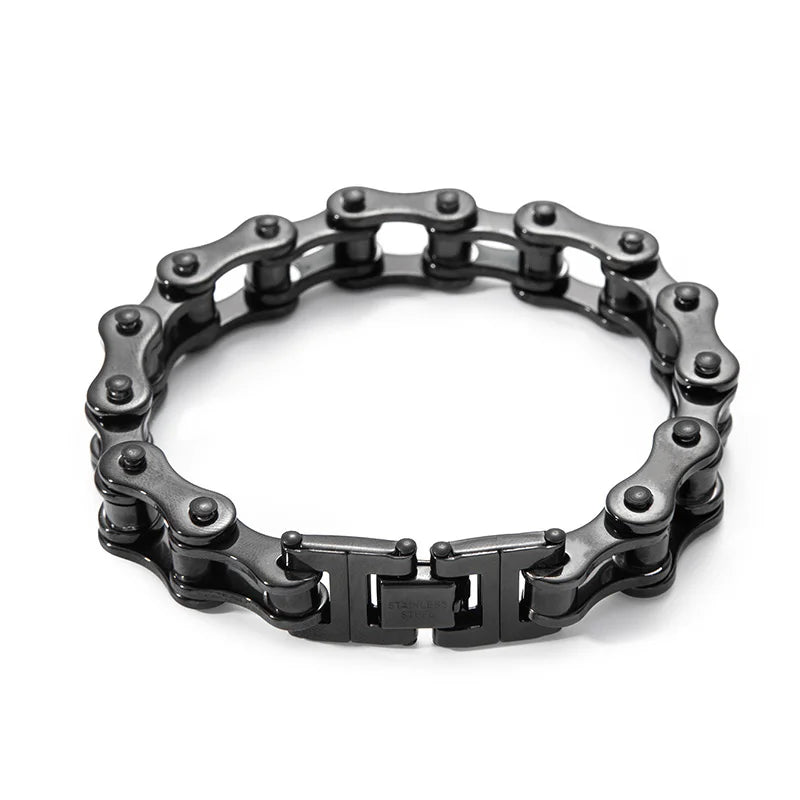 1 Stück Herren-Edelstahlarmband Kreatives Imitations-Fahrradkettenarmband Trendiger Punk-Stil Alltagsaccessoires