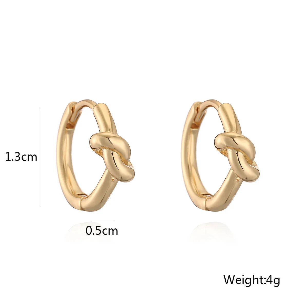 NEWBUY Einfaches Design Silber/Gold Farbe Knotenform Süße Creolen Für Frauen Minimalistischer Metallstil Schmuck Weiblich
