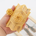 Extravagantes Armband mit Ring-Set für Dubai, 18 Karat vergoldetes Design, Manschettenarmreif und Fingerring-Set für Verlobungsfeier-Schmuck