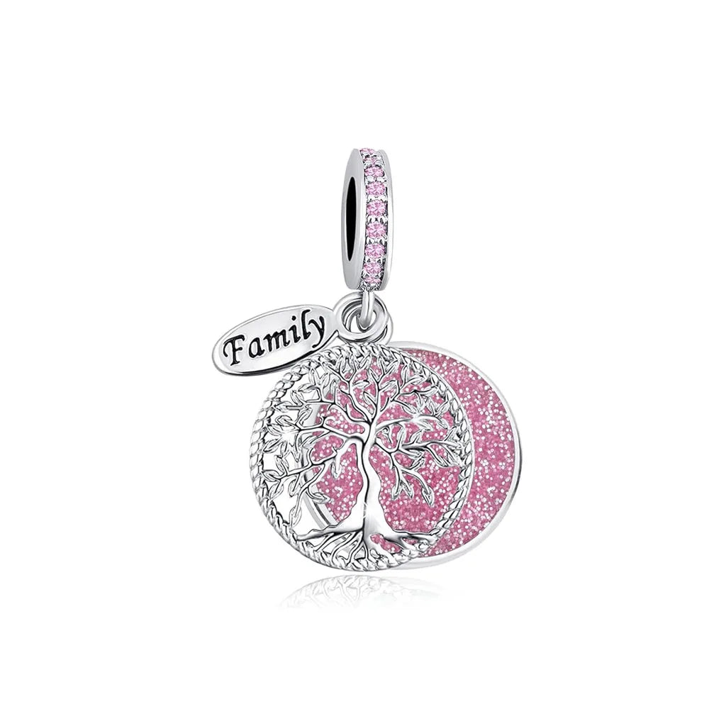 2026 Frühlings-Pink-Serie Ballon Schmetterling Blumen-Anhänger passend für S925 Europäische 925 Sterling Silber Armband Armreifen Halskette