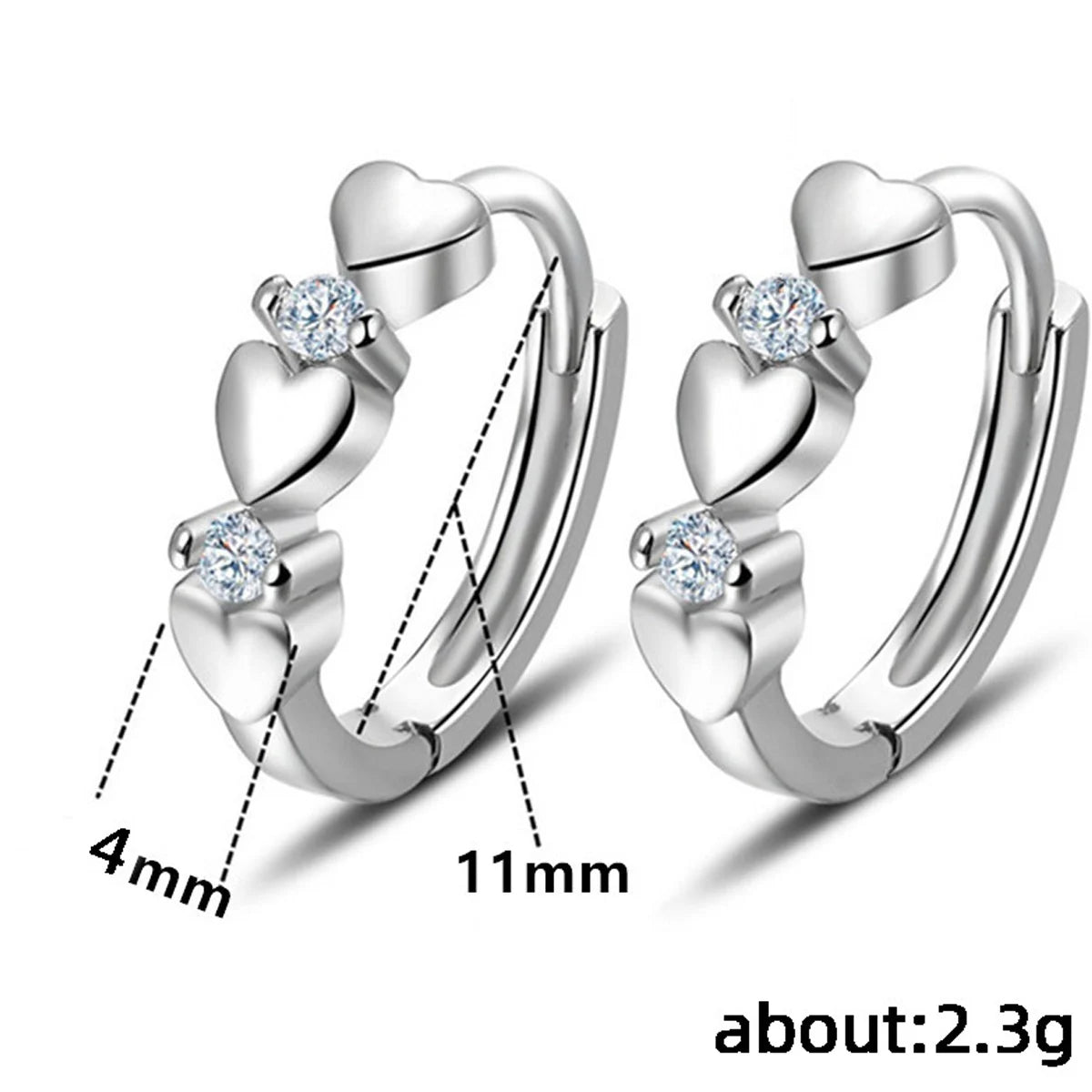 Niedliche Herz-Creolen, kleine Ohrringe für Frauen, 3 Metallfarben, trendige Mädchen-Ohrringe, schicke Accessoires, Statement-Schmuck