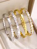 1 Stück/Set Damen Hochzeitsschmuck Party Feiertag Valentinstag Geschenk Edelstahlarmband vergoldet mit 18K Gold Armband