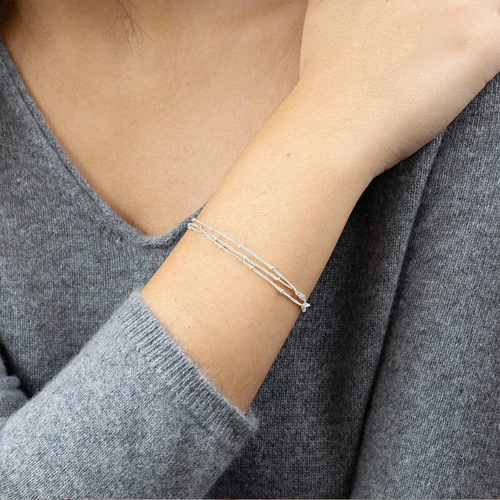 Einfache Damen-Kugelkette Armband Schmuck Neu Geschichtete Dünne Perlenkette Armband Für Frauen Bein 316L Edelstahlkette
