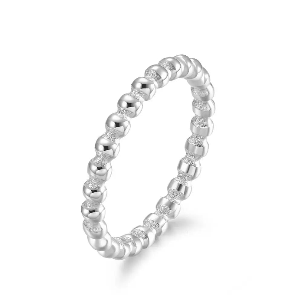2mm Stapelbarer Ring aus Edelstahl, Eternity-Band für Damen und Mädchen, Größe 5-11