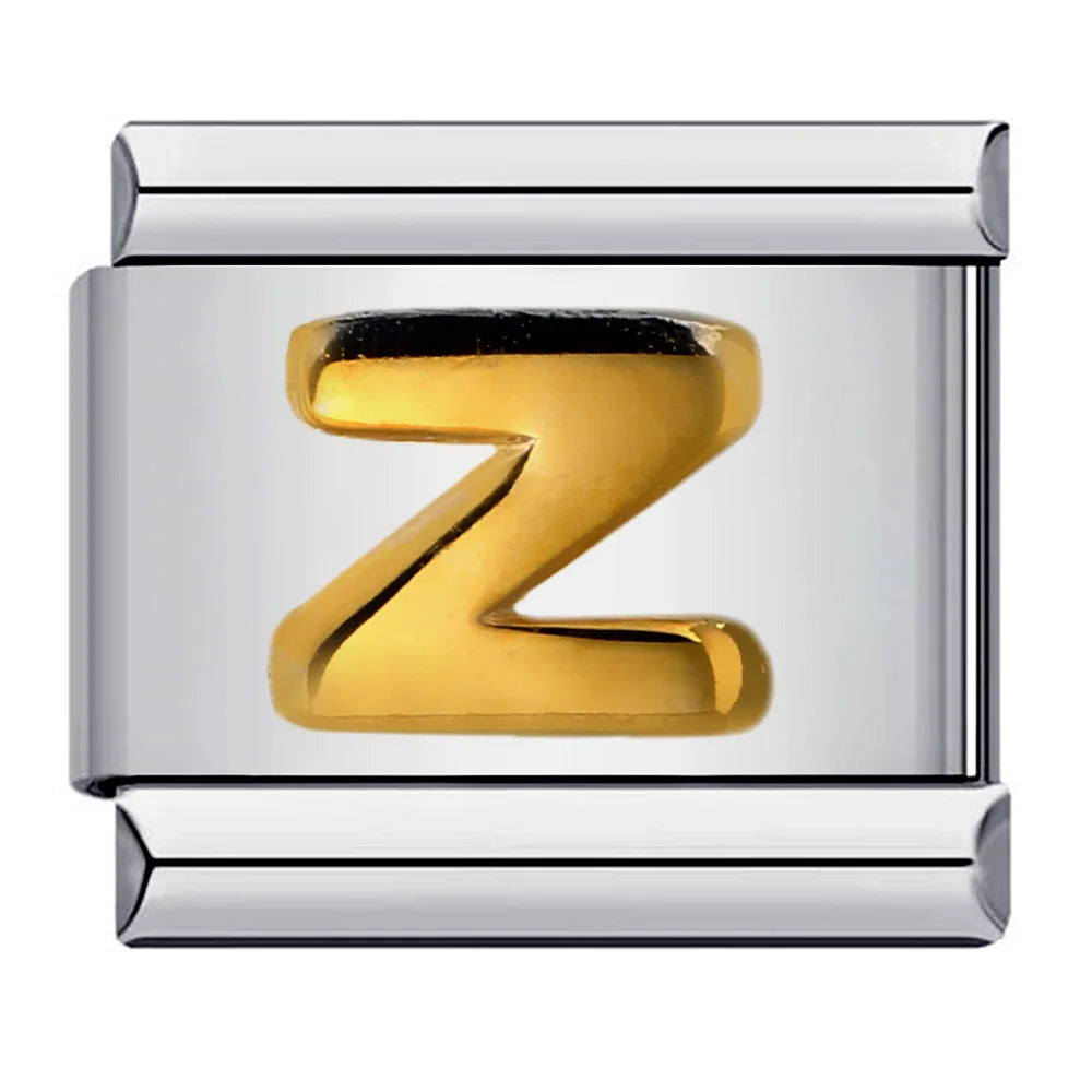Trendiges italienisches Armband mit 26 englischen A-Z Buchstaben-Namen, vergoldet, DIY Schmuckherstellung, Geschenk, Handgelenks-Bettelarmband, Kette, Schmuck