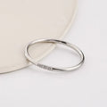 1 mm dünner Edelstahl CZ Inlay Stapelbarer Ring Ehering für Frauen Mädchen Größe 3-10