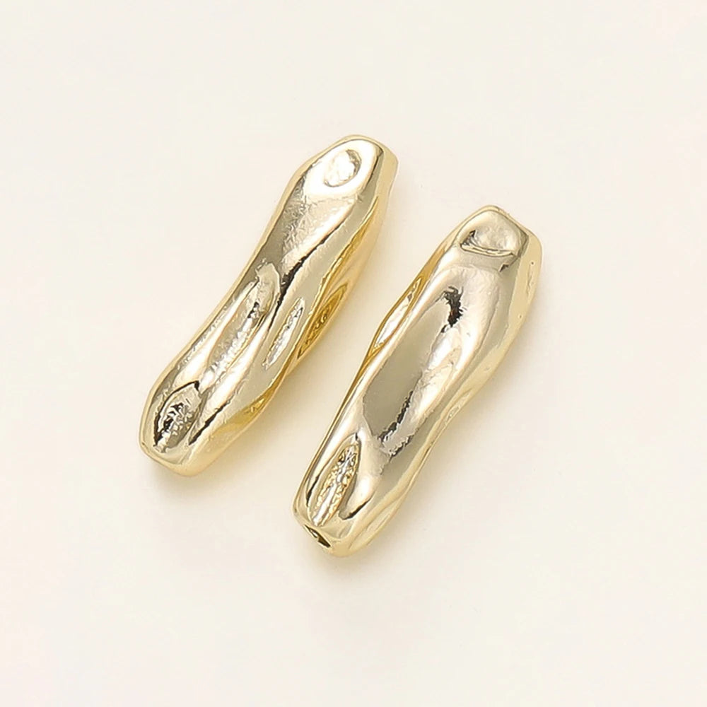 4Stk./Packung 14/18K Vergoldet Metall Messing Gewinde Lange Perlen für DIY Armband Schmuckherstellung Material Zubehör