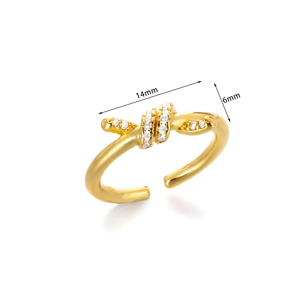 Grüner Zirkon Böser Blick Ringe für Frauen Edelstahl Goldfarben Geometrisch Offener Ring Neu Hochzeit Wasserdichter Modeschmuck Geschenk