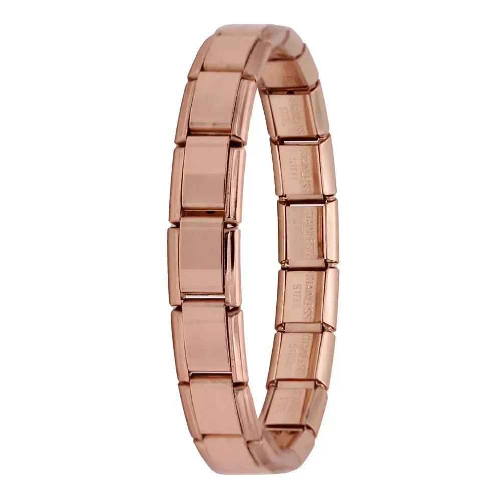 Hapiship Neue Damen Schmuck 9mm Breite Italienisches Elastisches Charm Armband Mode Edelstahl Armreif ST-