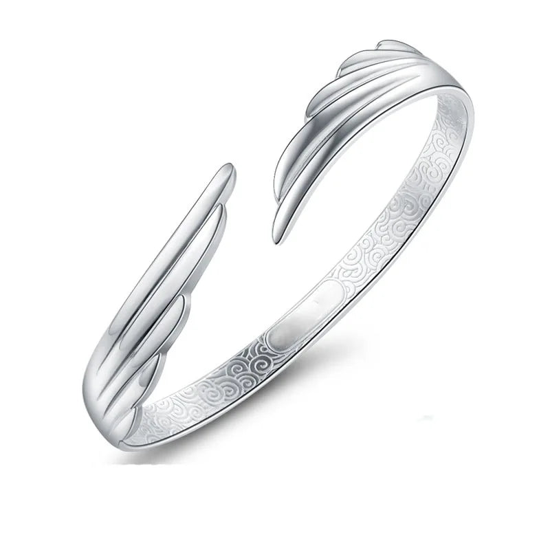 925 Sterling Silber Flügel Manschette Damen Armreifen Armbänder Hochzeit Luxus Qualität Schmuck Zubehör Großhandel Kostenlose Lieferung