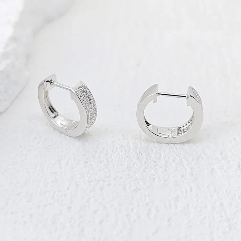 NeeTim Hoops s925 Sterling Silber Volle Echte Moissanite Ohrringe Frauen Funkelnde Diamant-Ohrring Schmuck Geschenk-Zertifikat