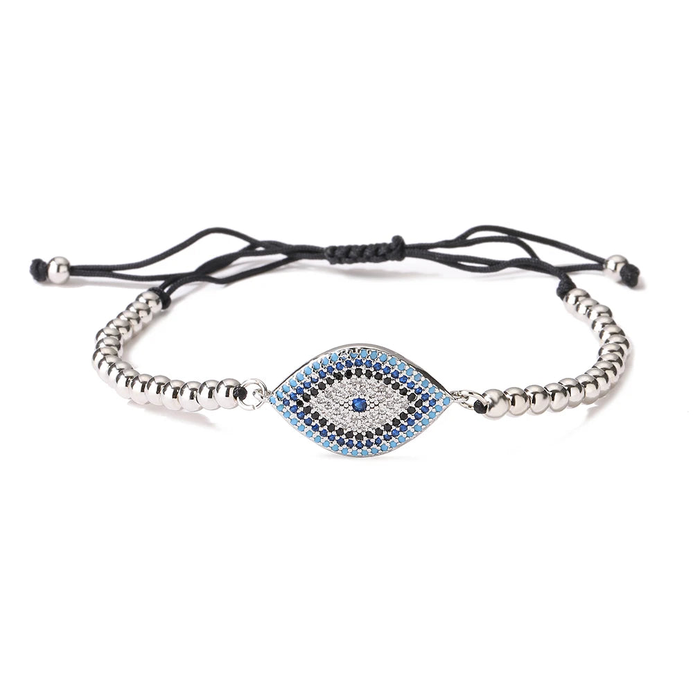 NEWBUY 2026 Trendiges türkisches goldfarbenes Armband mit bösem Blick, verstellbar, AAA-Zirkonia-Pflasterung, Glücksschmuck für Damen, Partygeschenk