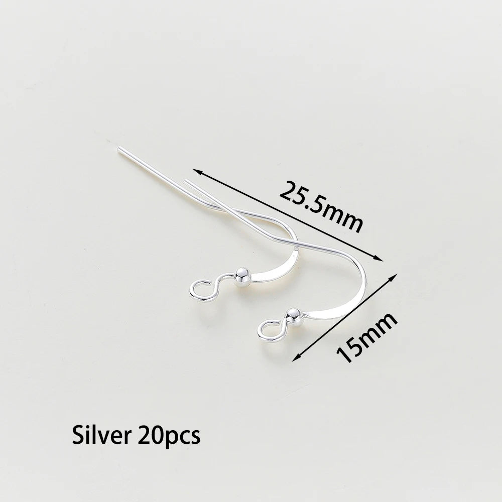 20 unidades/lote 6 estilos 14K 18K Alambres chapados en oro para pendientes con gancho para la oreja Suministros de cierres para pendientes para la fabricación de joyas DIY