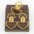 Mode Frauen Ohrringe und Ring Schmuckset für Hochzeiten, hohle Design-Ohrringe, Cocktailring, 2-teiliges Set als Verlobungsgeschenk