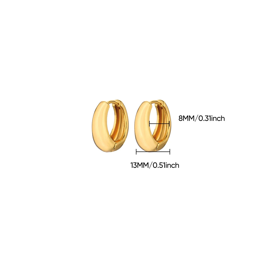 Klassische Creolen für Damen, klobig, Edelstahl, goldfarben, Ohrring, Trend 2025 Neu in minimalistischem Pendientes Schmuck Aretes