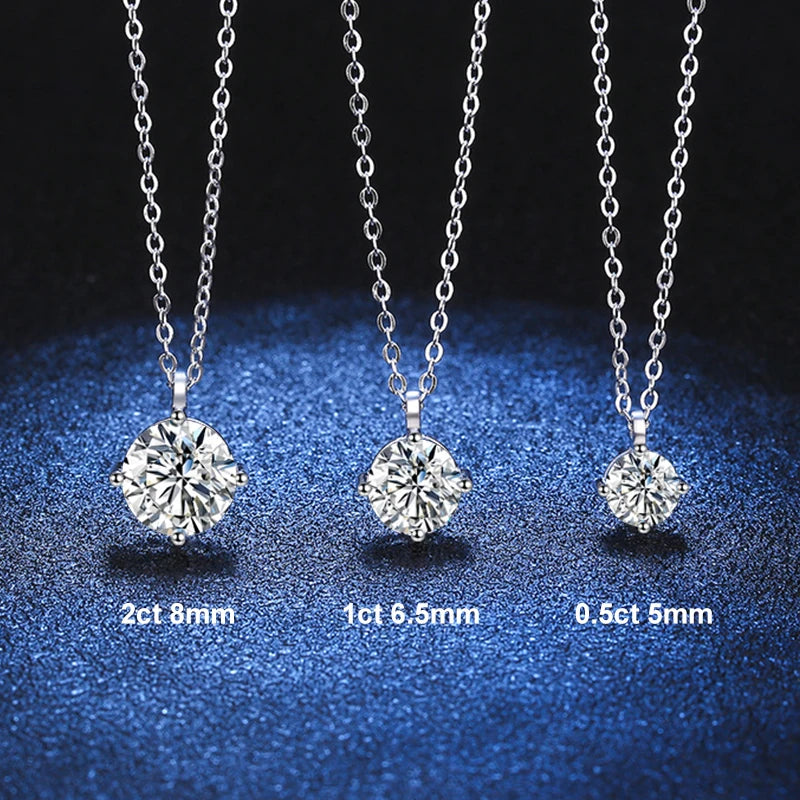 NeeTim 1ct 2ct 3ct D VVS1 Collar de Moissanita para Mujer Plata de Ley 925 con Baño de Oro Blanco Diamante de Laboratorio Colgante Brillante