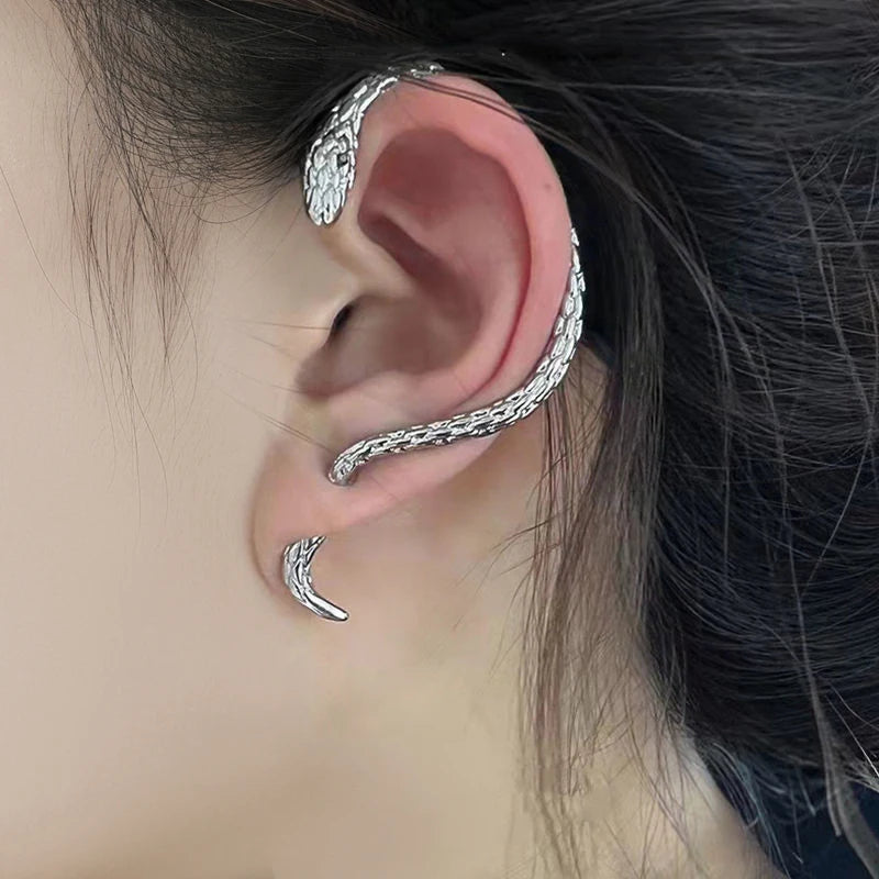 Personalisierte gotische, gewundene Schlangen-Ohrklemme, trendiger Avantgarde-Hip-Hop Party Charm, Damenschmuck-Accessoires