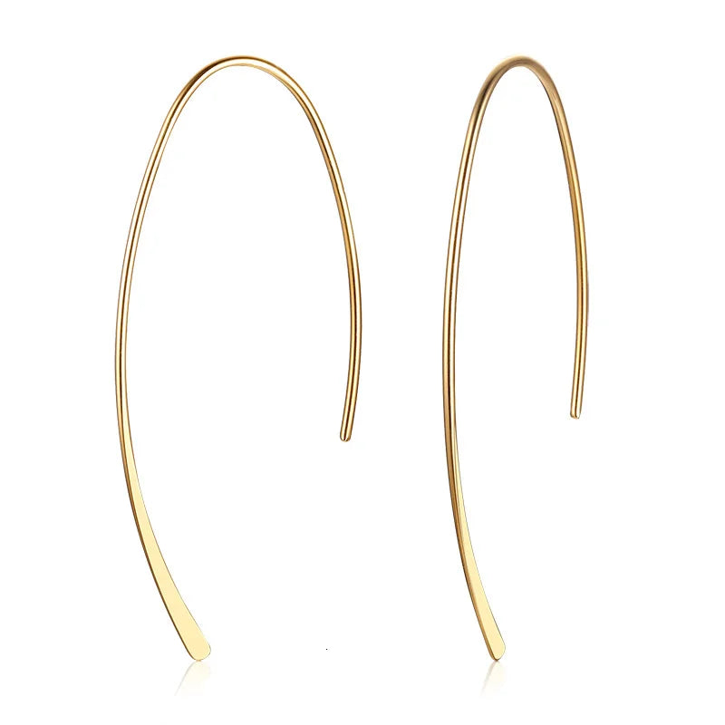 Pendientes de Aro Geométricos Estilosos para Mujeres y Niñas de Acero Inoxidable Minimalistas Elegantes