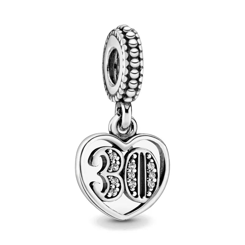 2026 Neue S925 Silber Roboter Kreuz Digital Anhänger, Geeignet für Original Armbänder, DIY Zubehör, Damen Charms Schmuck Geschenke