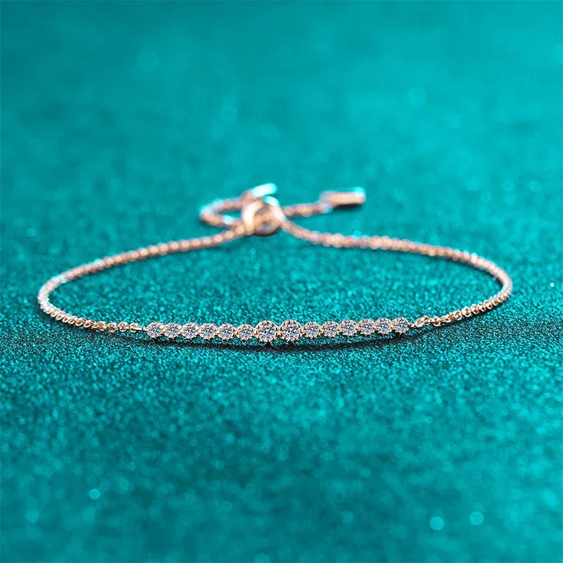 NeeTim Full D VVS1 Moissanit Armbänder für Frauen S925 Sterlingsilber Labor Diamant Armband Hochzeit Geburtstag Party Schmuck Geschenk