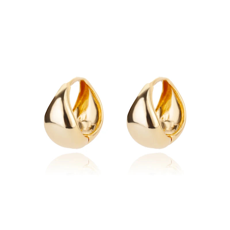 Vintage Runde Edelstahl Creolen für Damen Vergoldete Ohrringe 2023 Trend Statement Ohrschmuck Weihnachtsgeschenk