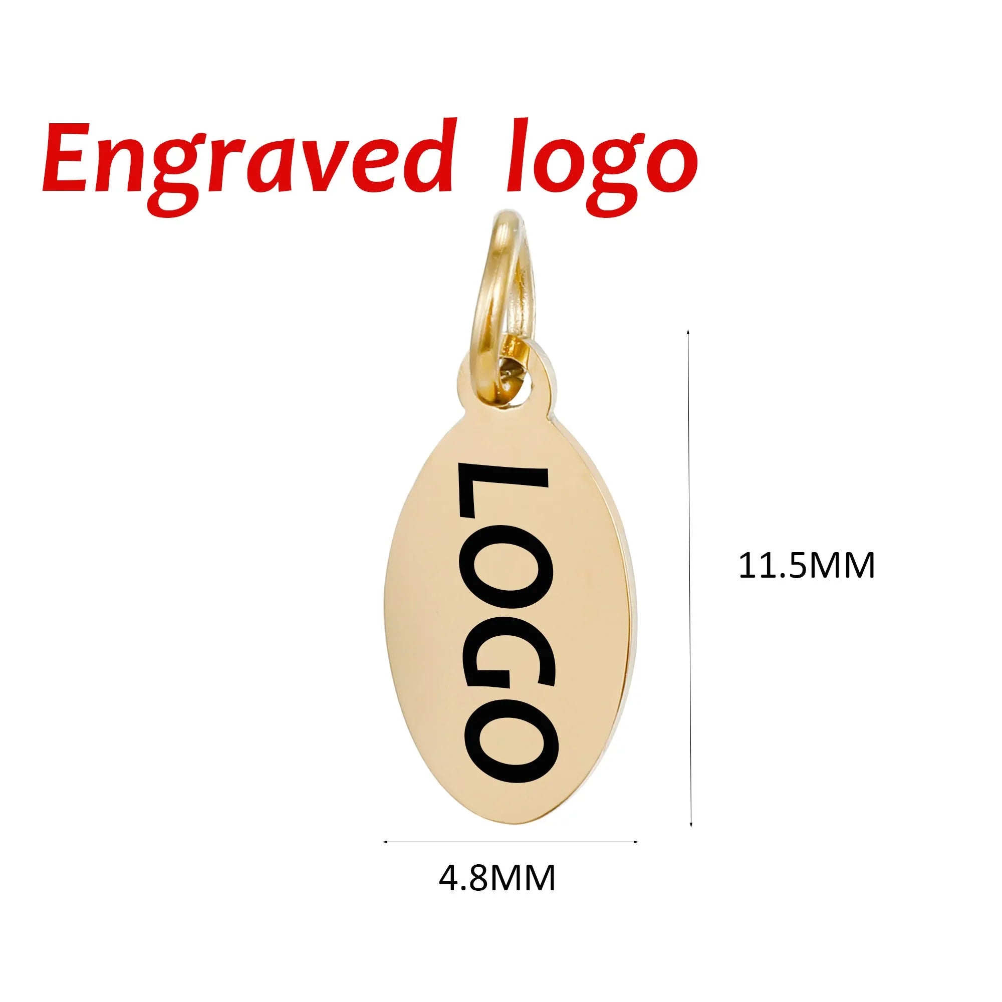 SUNIBI Individuelle Logo-Anhänger Edelstahl-Charms für Halsketten Armbänder 6 Größen zur Auswahl Schmuck