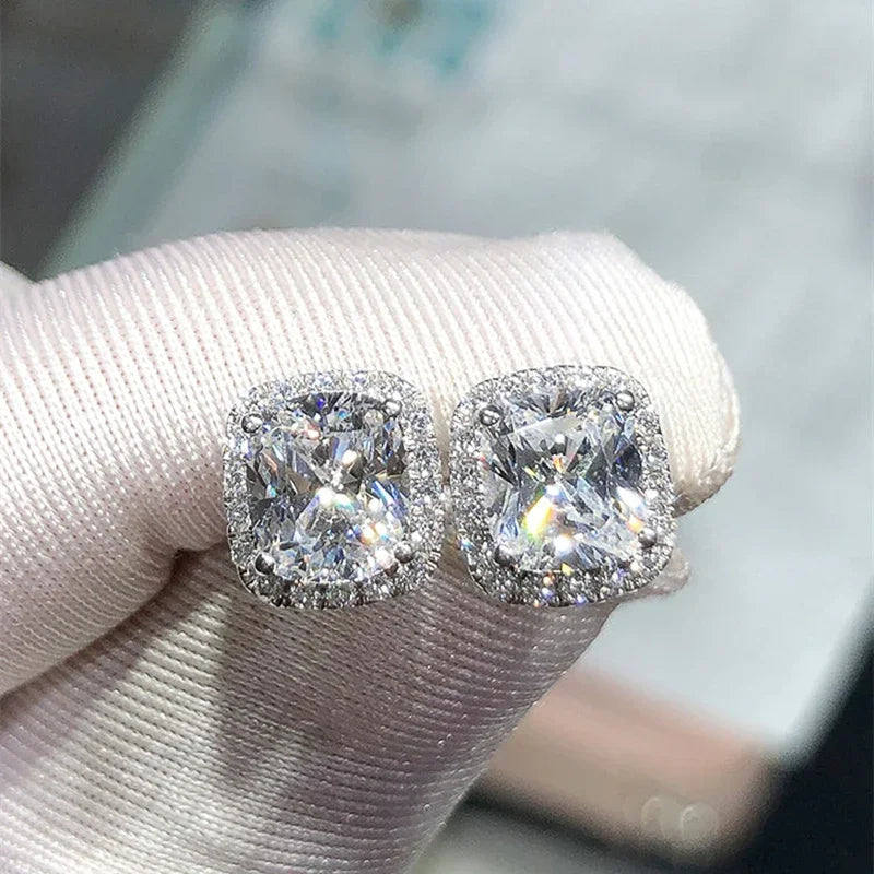 Neue Hellweiß/Gelb/Pink CZ Ohrstecker für Damen, modischer, schlichter Schmuck, hochwertige Hochzeit, Verlobung