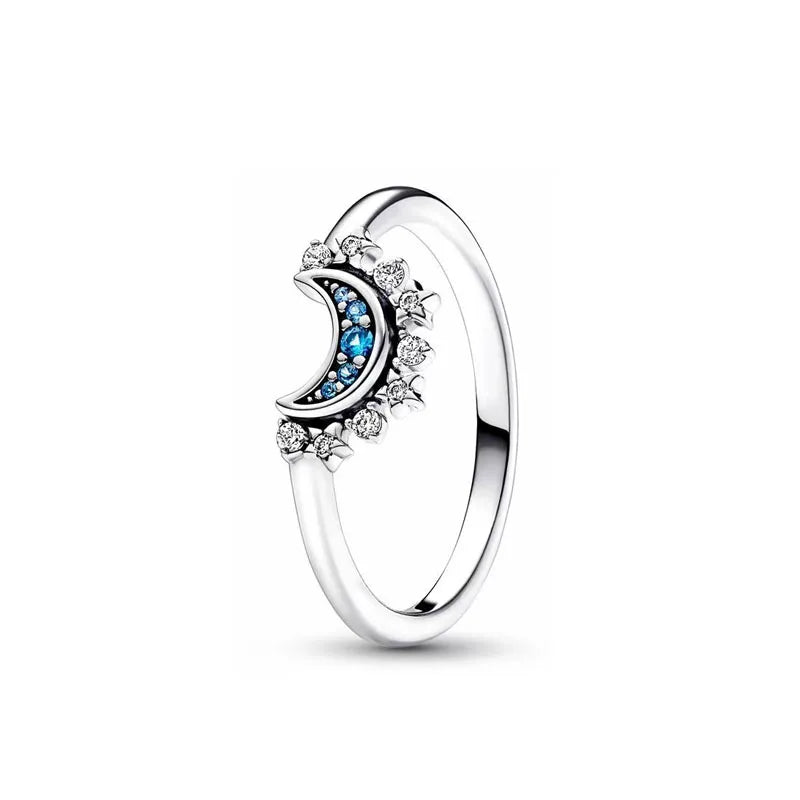 925 Silberring, neuer rot-weiß-blauer Steinring, passend für jeden Anlass, Armband, Halskette, passendes DIY-Geburtstagsgeschenk