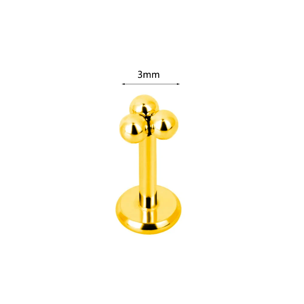 100 % 316L Chirurgischer Edelstahl Blumen Labret Piercing Schmetterling Biene Tragus Schlange Knorpel Helix Flat Back CZ Ohrringe Körperschmuck