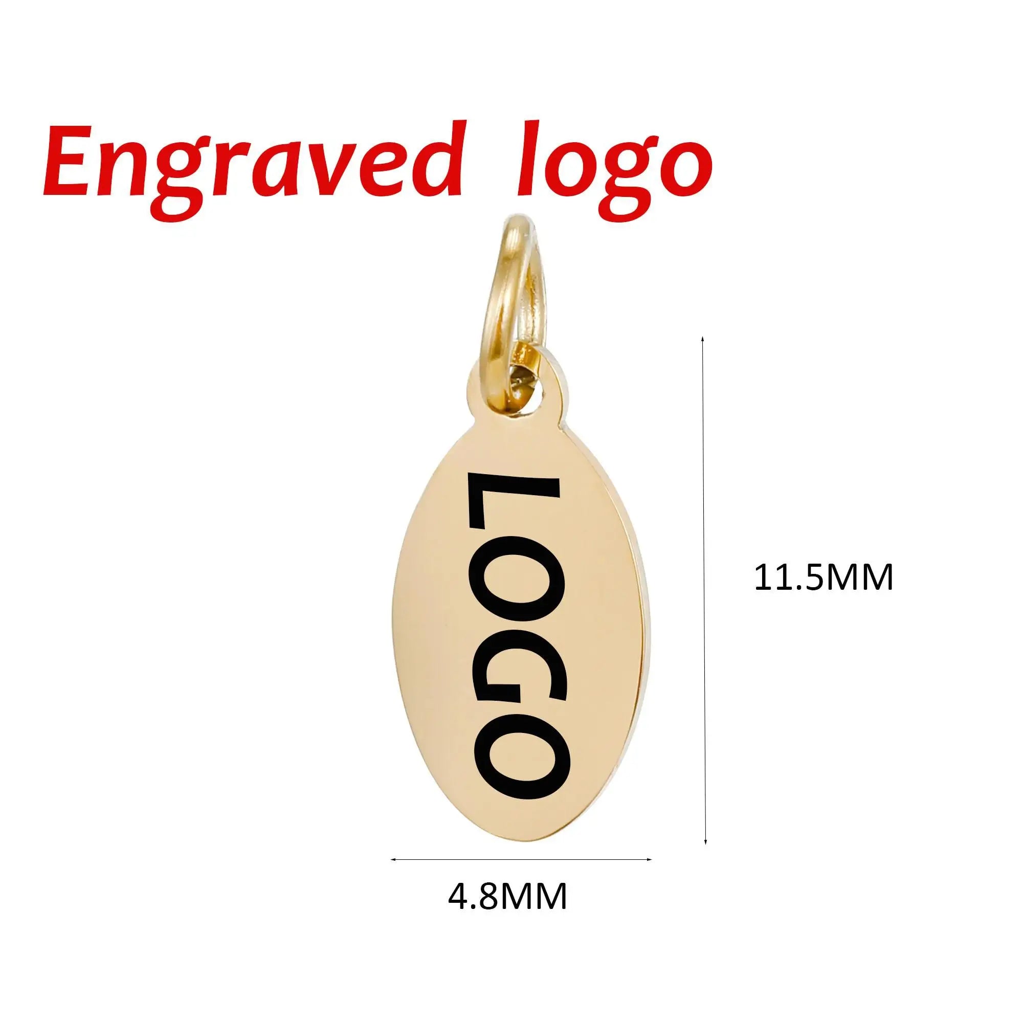 SUNIBI Individuelle Logo-Anhänger Edelstahl-Charms für Halsketten Armbänder 6 Größen zur Auswahl Schmuck