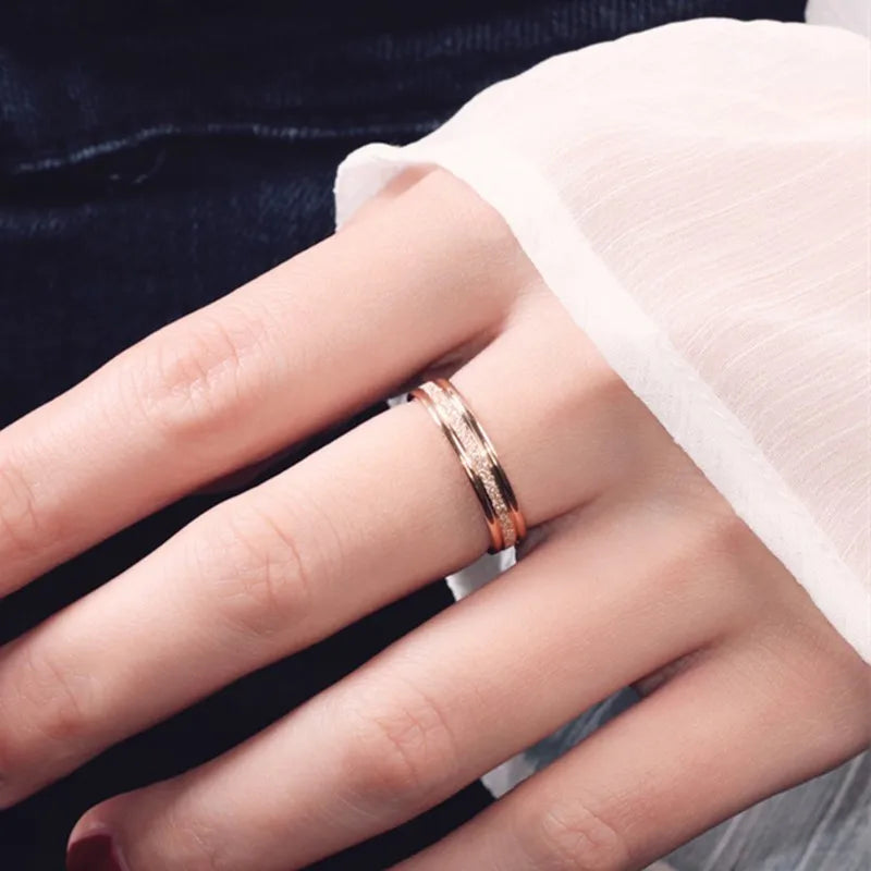 4mm Edelstahl Matt Ring Ehering für Frauen Mädchen Größe 4-10