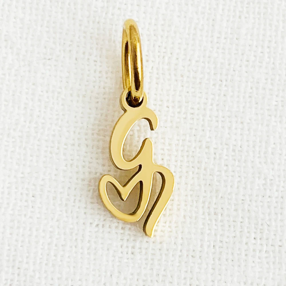 SUNIBI Heart Art Initial Alphabet Pendant DIY Name Customized Birthday Gift Stainless Steel Women Fashion Jewelry A-Z Wholesale