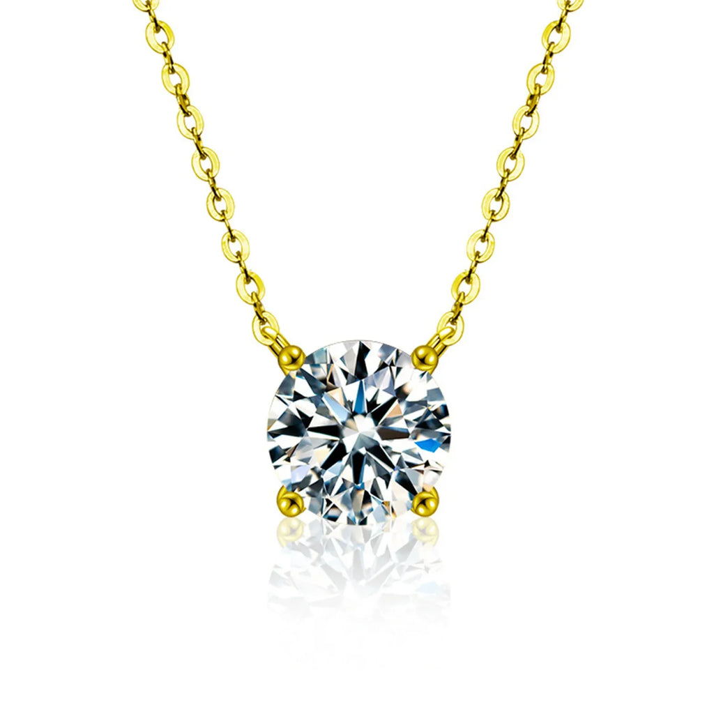 Collar de plata de ley 925 con baño de oro de 18 quilates, cadena versátil de circonita brillante para mujer, joyería de boda