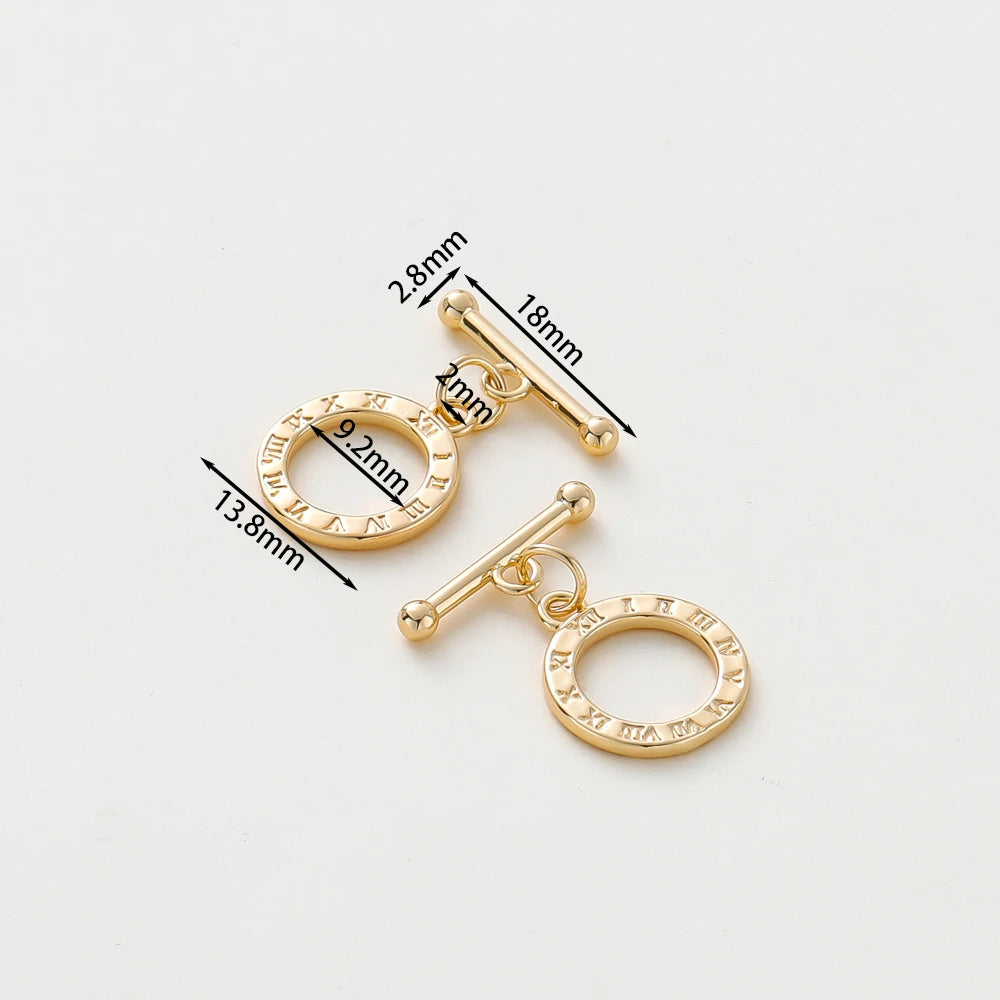 4 Sets 14K/18K Vergoldetes Messing O-Knebelverschluss-Verbinder für DIY Armband Halskette Schmuckherstellung Zubehör