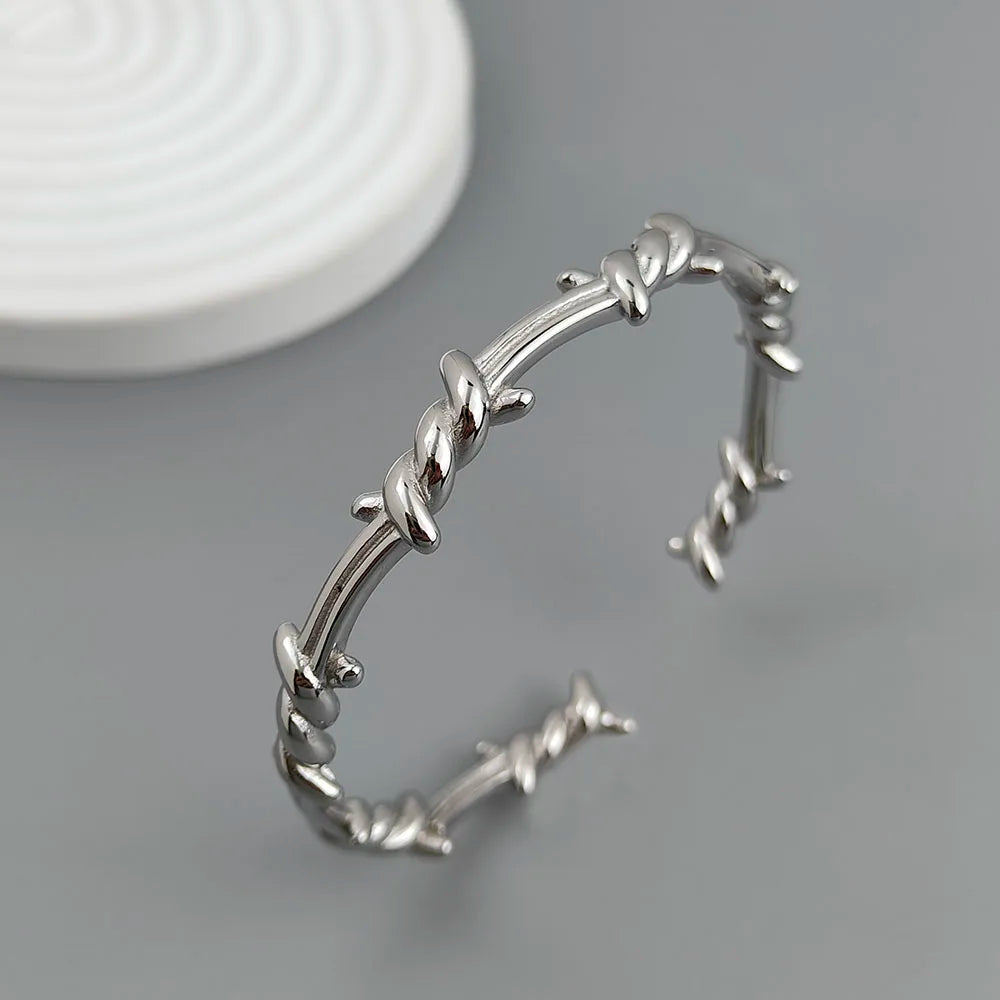 Armband aus Edelstahl mit Drahtwicklung im neuen Stil, vergoldet 18K, hochwertiger wasserdichter Silberschmuck, Pärchengeschenk