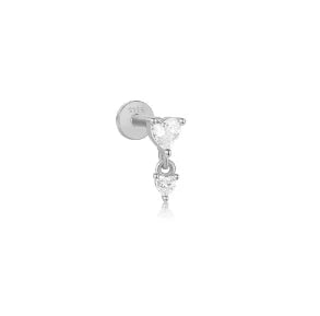 CANNER 1PC Vier-Punkt-Stern Mond Quaste Lotus Knorpel Spirale Piercing 925 Sterlingsilber Ohrstecker Für Frauen Ins Ohrring